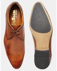 braune Leder Derby Schuhe von Frank Wright