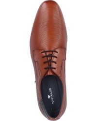 braune Leder Derby Schuhe von Tom Tailor