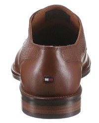 braune Leder Derby Schuhe von Tommy Hilfiger
