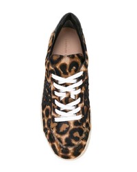 braune Leder niedrige Sneakers mit Leopardenmuster von Loeffler Randall