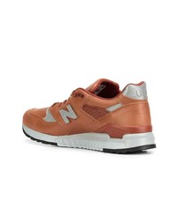 braune Leder niedrige Sneakers von New Balance