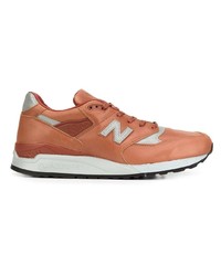 braune Leder niedrige Sneakers von New Balance