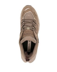 braune Leder niedrige Sneakers von Hoka One One