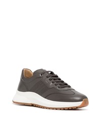 braune Leder niedrige Sneakers von Bally