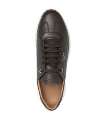 braune Leder niedrige Sneakers von Bally