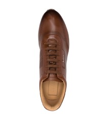 braune Leder niedrige Sneakers von Bally