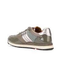 braune Leder niedrige Sneakers von Bally