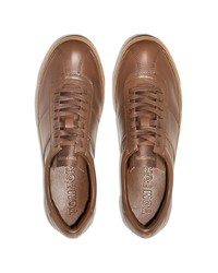 braune Leder niedrige Sneakers von Tom Ford