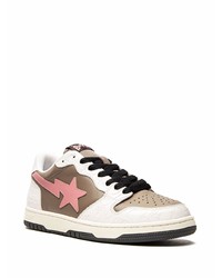 braune Leder niedrige Sneakers von A Bathing Ape