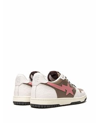 braune Leder niedrige Sneakers von A Bathing Ape