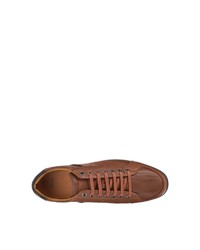 braune Leder niedrige Sneakers von BOSS