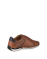 braune Leder niedrige Sneakers von BOSS