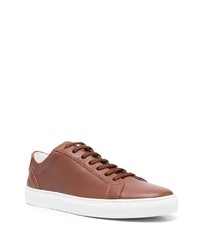 braune Leder niedrige Sneakers von Corneliani