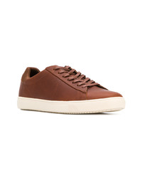 braune Leder niedrige Sneakers von Clae