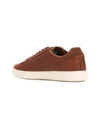 braune Leder niedrige Sneakers von Clae