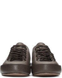 braune Leder niedrige Sneakers von Feit