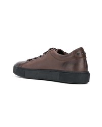 braune Leder niedrige Sneakers von Tod's