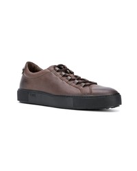 braune Leder niedrige Sneakers von Tod's