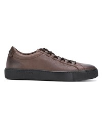 braune Leder niedrige Sneakers von Tod's