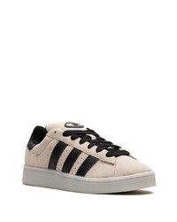 braune Leder niedrige Sneakers von adidas