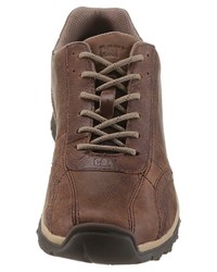 braune Leder niedrige Sneakers von Cat