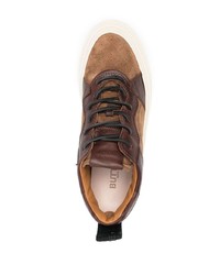 braune Leder niedrige Sneakers von Buttero