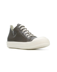 braune Leder niedrige Sneakers von Rick Owens DRKSHDW