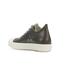 braune Leder niedrige Sneakers von Rick Owens DRKSHDW