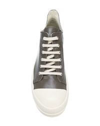 braune Leder niedrige Sneakers von Rick Owens DRKSHDW