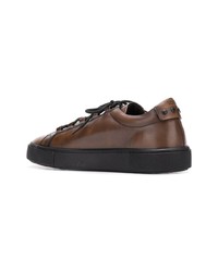 braune Leder niedrige Sneakers von Tod's