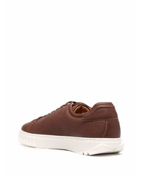 braune Leder niedrige Sneakers von Salvatore Ferragamo