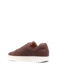 braune Leder niedrige Sneakers von Salvatore Ferragamo