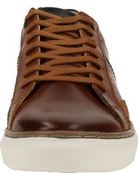 braune Leder niedrige Sneakers von Dockers by Gerli