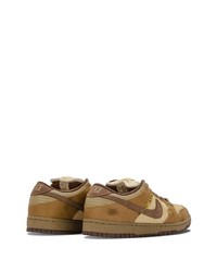 braune Leder niedrige Sneakers von Nike