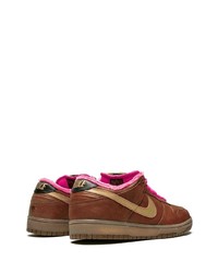 braune Leder niedrige Sneakers von Nike