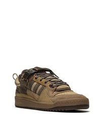 braune Leder niedrige Sneakers von adidas