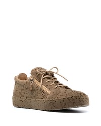 braune Leder niedrige Sneakers von Giuseppe Zanotti