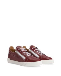 braune Leder niedrige Sneakers von Giuseppe Zanotti