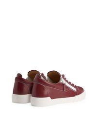 braune Leder niedrige Sneakers von Giuseppe Zanotti