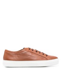 braune Leder niedrige Sneakers von Fratelli Rossetti