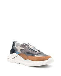 braune Leder niedrige Sneakers von D.A.T.E