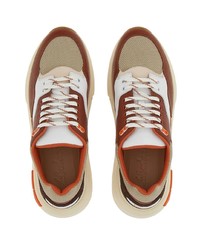 braune Leder niedrige Sneakers von Ferragamo