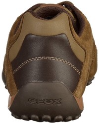 braune Leder niedrige Sneakers von Geox