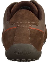 braune Leder niedrige Sneakers von Geox