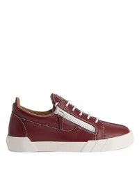 braune Leder niedrige Sneakers von Giuseppe Zanotti