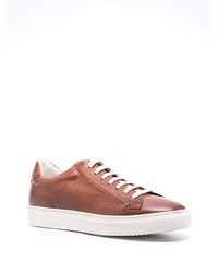 braune Leder niedrige Sneakers von Doucal's