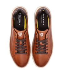 braune Leder niedrige Sneakers von Cole Haan