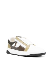 braune Leder niedrige Sneakers von Giuseppe Zanotti