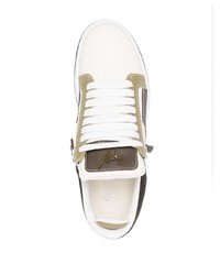 braune Leder niedrige Sneakers von Giuseppe Zanotti