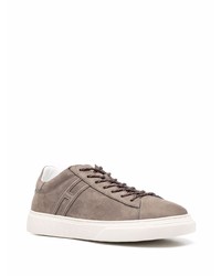 braune Leder niedrige Sneakers von Hogan